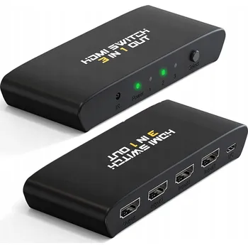 IP kamera ROZDĚLOVAČ PŘEPÍNAČ SWITCH 3x HDMI 4K FULL HD