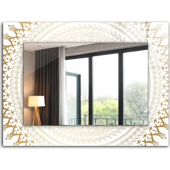 Zrcadlo Zrcadlo se skleněným rámem s natištěným motivem, vzor mandaly 80x60 cm