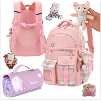 Školní batoh vícekomorový K&M růžový, vícebarevný