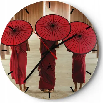 Hodiny Nástěnné hodiny do kuchyně 30x30 Asie Skleněné hodiny do obýváku Loft Tiché