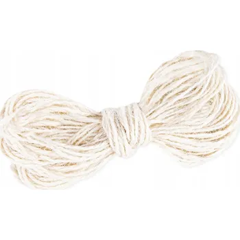 Stuha Jutový provázek ozdobný bílý 1,5 mm - 10 m