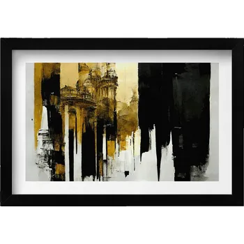 Obraz Nástěnný obraz v černém rámu do obýváku kuchyně Abstraktní umění 30x20 cm