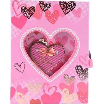 PAMÁTNÍK ZÁPISNÍK UZAMYKATELNÝ NA ZÁMEK SRDCE NOTES A5