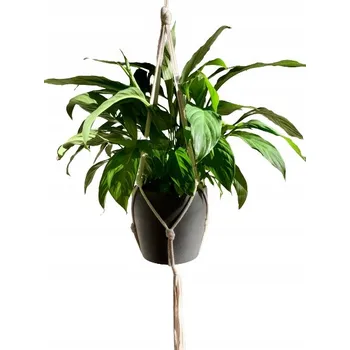 Obraz Závěsný makramé Držák Na Květináč na květiny z boho provázku