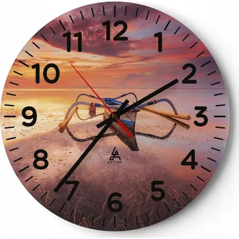 Hodiny Kuchyňské nástěnné hodiny 30x30 Krajina Moderní Skleněné hodiny do obýváku Tiché