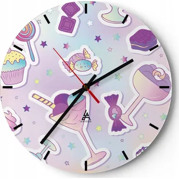 Hodiny Nástěnné hodiny do kuchyně 30x30 Pro děti Skleněné hodiny do obýváku Tiché