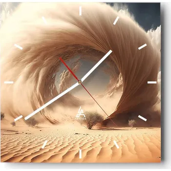 Hodiny Velké nástěnné hodiny na zeď 40x40 Písek Skleněné hodiny Čtvercové Tiché