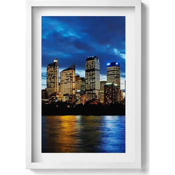 Obraz Obraz v bílém rámu nástěnná dekorace Večerní procházka v Sydney 40x60 cm