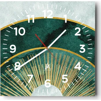 Hodiny Nástěnné hodiny do obýváku 40x40 Art Deco Tiché hodiny na skle Bez hlučný chod