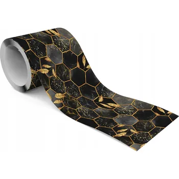 Fototapeta Dekorativní Bordura Bordura na Tapety Černý Mramor ŠESTIHRANY Mozaika Glamour