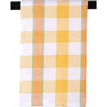 Utěrka UTĚRKA KUCHYŇSKÁ ŽLUTO-ORANŽOVÁ KOSTKA BAVLNĚNÁ