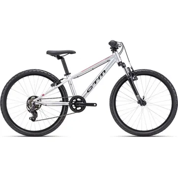 Dětské kolo CTM ROCKY 2.0 24" - matná stříbrná / tmavěčervená 2025