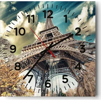 Hodiny Kuchyňské nástěnné hodiny 30x30 Město Skleněné hodiny do obýváku Moderní Tiché