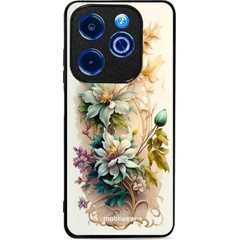 Pouzdro na mobilní telefon Lesklý kryt Mobiwear Glossy - Infinix HOT 40i - G014G Krémové květy (Prémiové lesklé pouzdro, obal, kryt Mobiwear Glossy na mobil Infinix HOT 40i - G014G Krémové květy, materiál Plast + TPU silikon - krytí po všech stranách, neošoupatelný potisk, tenké)