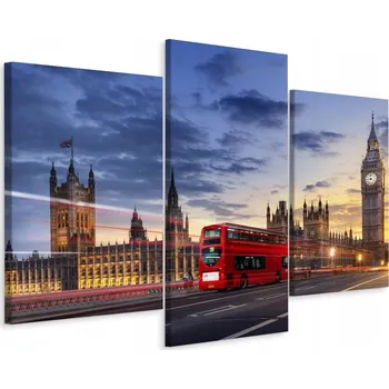 Obraz CANVAS Obraz 3dílný LONDÝN Big Ben 3D 90x60