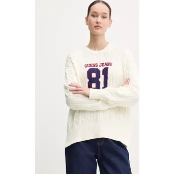 Dámský svetr Bavlněný svetr Guess Jeans W5RR48.Z3HM1 béžová 01A, vel. L