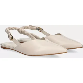 Dámské baleríny Kožené baleríny Answear.LAB béžová barva, s odkrytou patou 507068.FAC01 01X, EUR 37