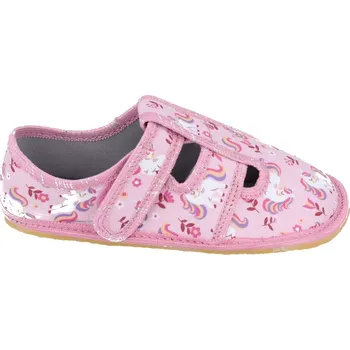 Dívčí tenisky KTR barefoot papuče růžové - jednorožci 33