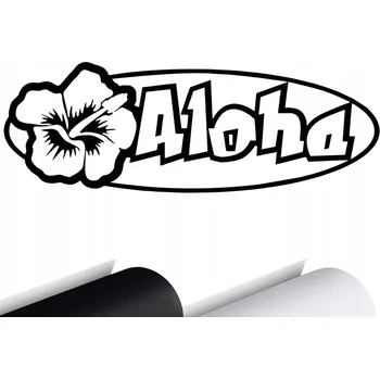 Samolepicí dekorace na vozidlo SAMOLEPKA ALOHA KVĚTINA HAVAJ POZDRAV 25x9cm