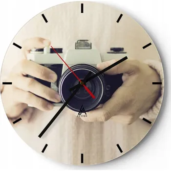 Hodiny Nástěnné hodiny do kuchyně 30x30 Fotoaparát Skleněné hodiny do obýváku Tiché
