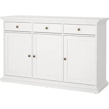 Komoda Komoda Tvilum bílá matná se 3 zásuvkami a 3 dvířka, kolekce Paris