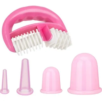 Baňkování Verk Group Silikonové masážní baňky a anticelulidní masér Barva: Růžová