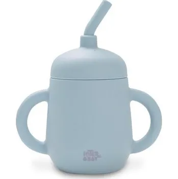 Suavinex INTERBABY | Lahvička s brčkem SILIKONOVÁ - modrá