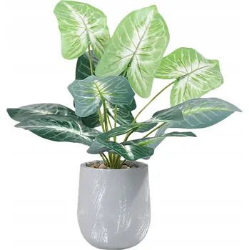 umělá květina UMĚLÁ Rostlina V KVĚTINÁČI REALISTICKÁ 40cm ALOKÁZIE do DOMU KANCELÁŘE