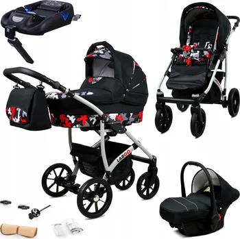 Kočárek Dětský kočárek 4v1 BabyLux Largo: sportovní kočárek, hluboká korba, autosedačka, základna ISOFIX