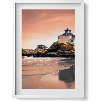 Obraz Dekorativní nástěnný obraz v rámu s grafikou Pobřeží Sherman Cottage 50x70 cm