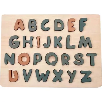 Dřevěná hračka Dřevěná abeceda – skládanka, vzdělávací puzzle, stavebnice XXL