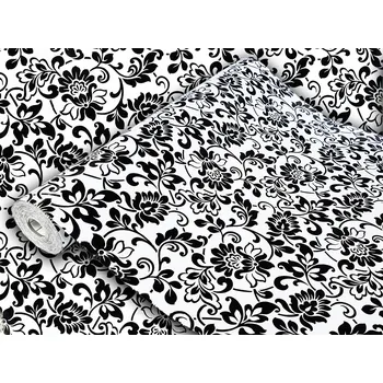 Tapeta Dekorativní Fólie na dýhu na nábytek, černobílá, Samolepicí , 90 cm
