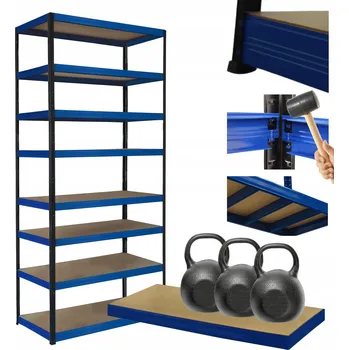 regál Kovový regál skladový stojan HELIOS 270x110x30cm 8 polic x 350kg ODOLNÝ VYSOKÝ