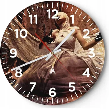Hodiny Nástěnné hodiny do obýváku 40x40 Divadlo Kulatý Skleněné hodiny Loft Tiché