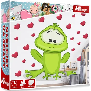 Samolepící dekorace XL VELKÁ Samolepka na stěnu ŽÁBA SRDCE 58x57