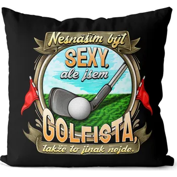 Dekorativní polštářek Polštář 40 x 40 cm - Sexy golfista