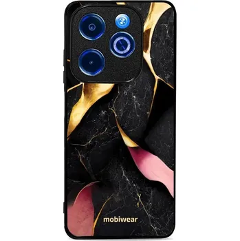 Pouzdro na mobilní telefon Lesklý kryt Mobiwear Glossy - Infinix Smart 8 - G021G Černý a zlatavý mramor (Prémiové lesklé pouzdro, obal, kryt Mobiwear Glossy na mobil Infinix Smart 8 - G021G Černý a zlatavý mramor, materiál Plast + TPU silikon - krytí po všech stranách, neošoupateln