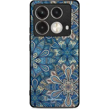 Pouzdro na mobilní telefon Lesklý kryt Mobiwear Glossy - Infinix Note 40 - G038G - Modré mandala květy (Prémiové lesklé pouzdro, obal, kryt Mobiwear Glossy na mobil Infinix Note 40 - G038G - Modré mandala květy, materiál Plast + TPU silikon - krytí po všech stranách, neošoupatelný)