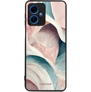 Pouzdro na mobilní telefon Lesklý kryt Mobiwear Glossy - Motorola Moto G54 5G - G026G - Růžový a zelenkavý mramor (Prémiové lesklé pouzdro, obal, kryt Mobiwear Glossy na mobil Motorola Moto G54 5G - G026G - Růžový a zelenkavý mramor, materiál Plast + TPU silikon - krytí po všech)