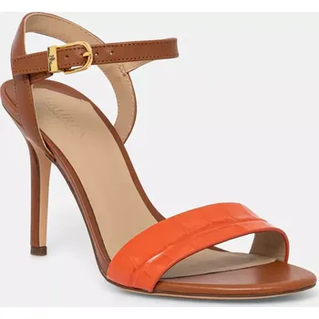 Dámské sandále Kožené sandály Lauren Ralph Lauren Gwen oranžová barva, 802962183001 802962183001.200 23X, EUR 40