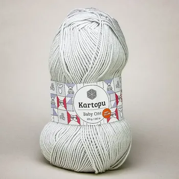 Příze Pletací / háčkovací příze Kartopu BABY ONE K992 světle šedá, jednobarevná, antipillingová, 100g/250m