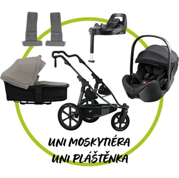 Kočárek TFK - Trends for Kids Akční set TFK Sport Pro podvozek 2025 + Hluboká korba kombi + Pláštěnka + Moskytiéra + adaptéry na autosedačku + autosedačka Britax Romer BabySafe PRO + isofix base