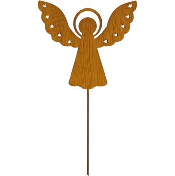 Vánoční dekorace Vánoční Anděl s Hvězdami Kovová Dekorace Vánoce Efekt Rez