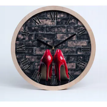 Hodiny Kuchyňské nástěnné hodiny červené ručičky průměr 20 cm