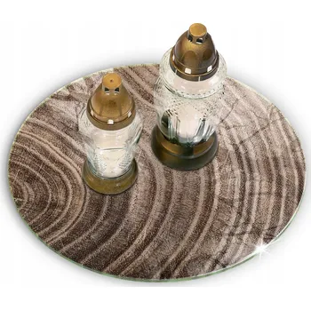 Obraz Podložka pod svíčky na pomník tvrzené sklo Vzory dřeva průměr 40 cm