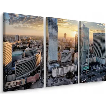 Obraz Obraz ze 3 dílů Varšava Západ Slunce 3D 60x40