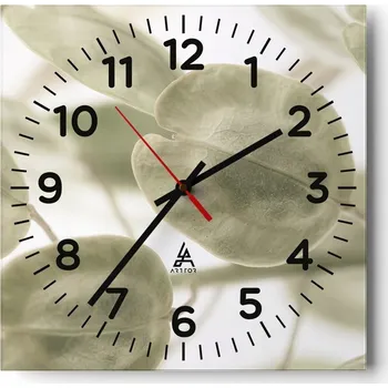 Hodiny Nástěnné hodiny do obýváku 40x40 Květiny Tichý chod Skleněné hodiny