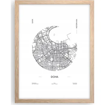 Obraz Obraz plakát v rámu světlý dub do obýváku 30x40 mapa foto plakáty na zeď