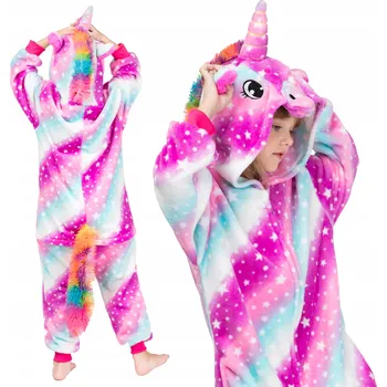 Dívčí pyžamo Kigurumi Pyžamo JEDNOROŽEC Galaxy pro děti Onesie Unicorn 146
