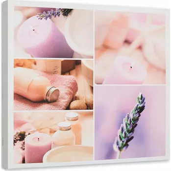 Obraz OBRAZ DO OBÝVACÍHO POKOJE Fialové Zen Spa Svíčky 40x40